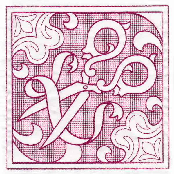 Scissors Square (Trapunto)