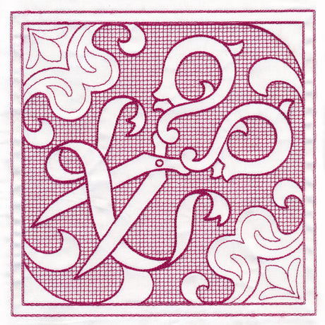 Scissors Square (Trapunto)