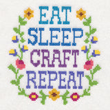 Eat Sleep Craft Repeat (Cross Stitch)