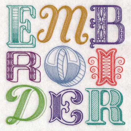 Embroider Typography Square