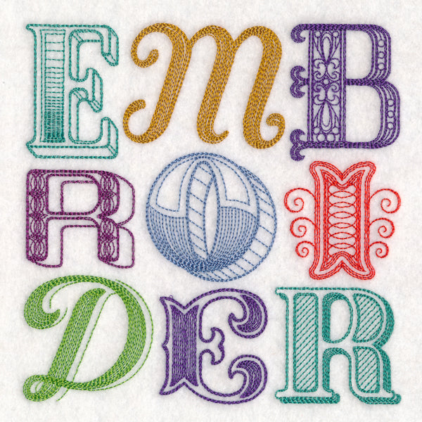 Embroider Typography Square