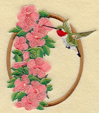 Ruby Throated Hummingbird & Trumpet Vine
