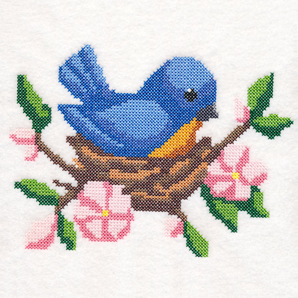 Nesting Bluebird (Cross Stitch)