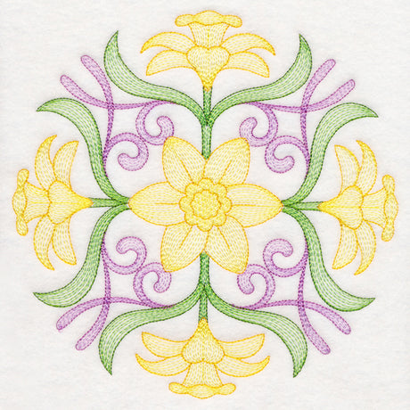 Fancy Floral Medallion - Daffodil