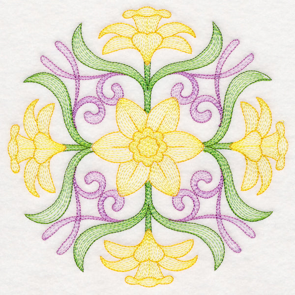 Fancy Floral Medallion - Daffodil