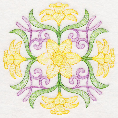 Fancy Floral Medallion - Daffodil