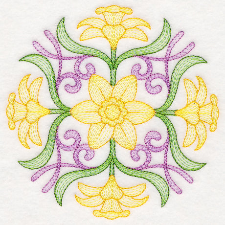 Fancy Floral Medallion - Daffodil