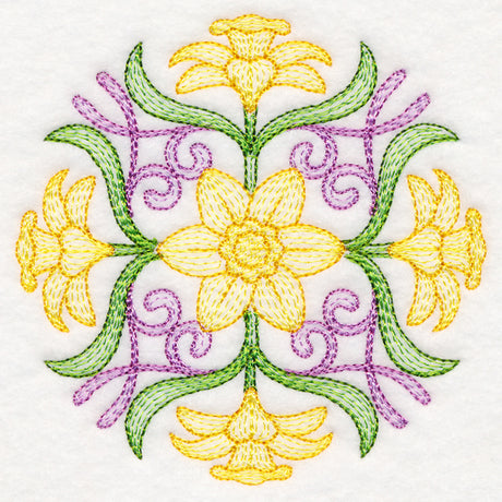 Fancy Floral Medallion - Daffodil