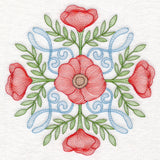 Fancy Floral Medallion - Poppy