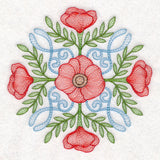 Fancy Floral Medallion - Poppy