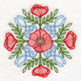 Fancy Floral Medallion - Poppy