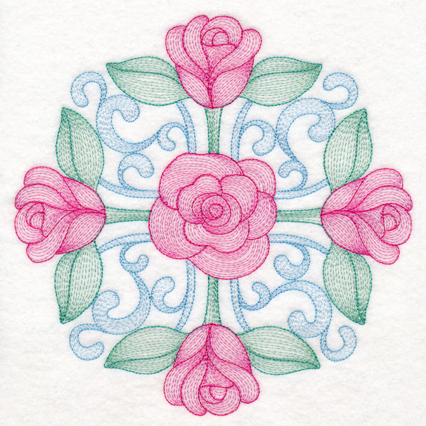 Fancy Floral Medallion - Rose