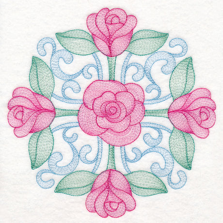Fancy Floral Medallion - Rose