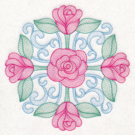 Fancy Floral Medallion - Rose