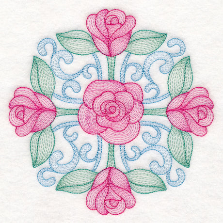 Fancy Floral Medallion - Rose