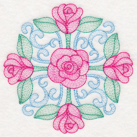 Fancy Floral Medallion - Rose