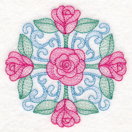 Fancy Floral Medallion - Rose
