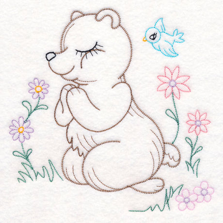 Praying Woodland Pals - Bear (Vintage)