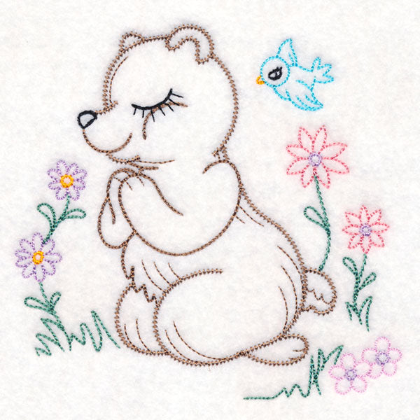 Praying Woodland Pals - Bear (Vintage)
