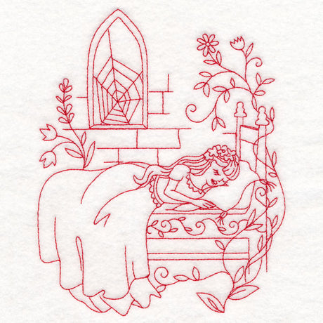 Enchanted Fairy Tale - Sleeping Beauty (Redwork)