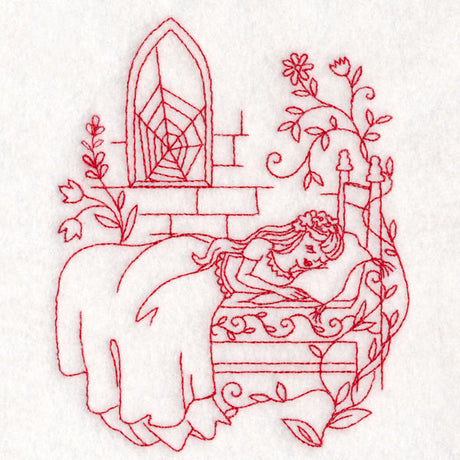Enchanted Fairy Tale - Sleeping Beauty (Redwork)