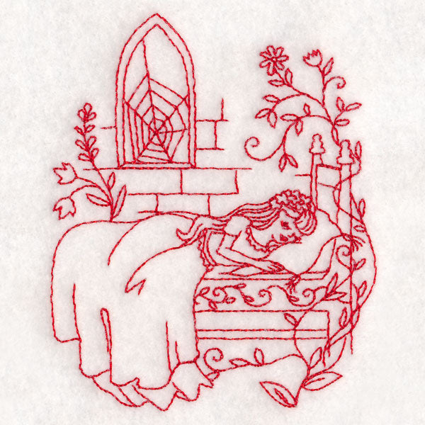 Enchanted Fairy Tale - Sleeping Beauty (Redwork)