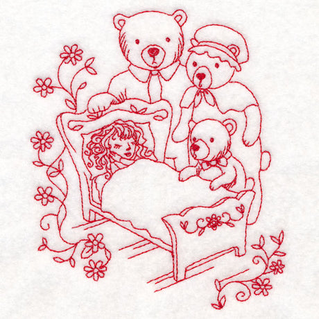 Enchanted Fairy Tale - Goldilocks (Redwork)