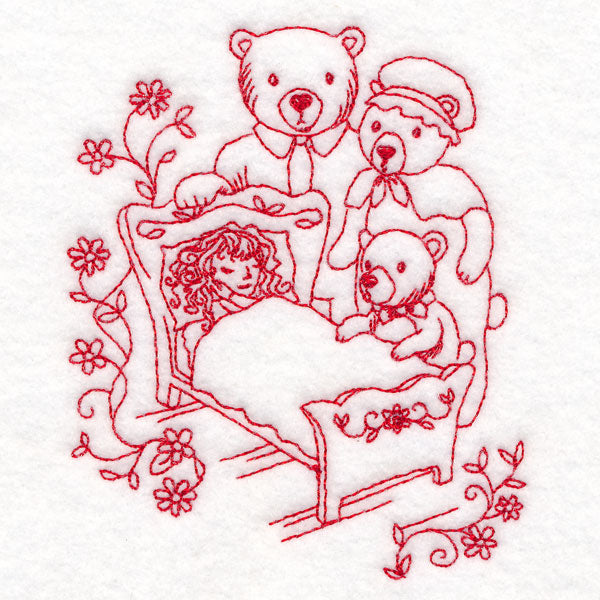 Enchanted Fairy Tale - Goldilocks (Redwork)