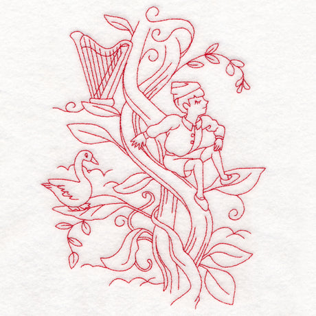 Enchanted Fairy Tale - Jack and the Beanstalk (Redwork)