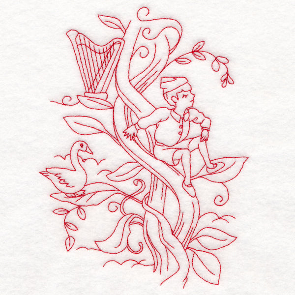Enchanted Fairy Tale - Jack and the Beanstalk (Redwork)