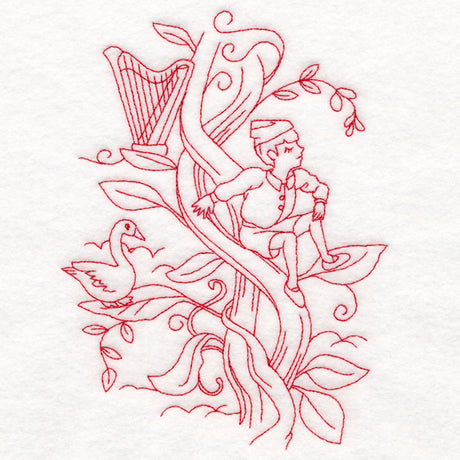Enchanted Fairy Tale - Jack and the Beanstalk (Redwork)