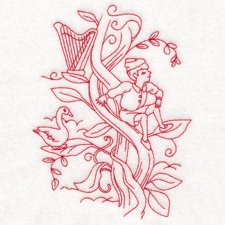 Enchanted Fairy Tale - Jack and the Beanstalk (Redwork)