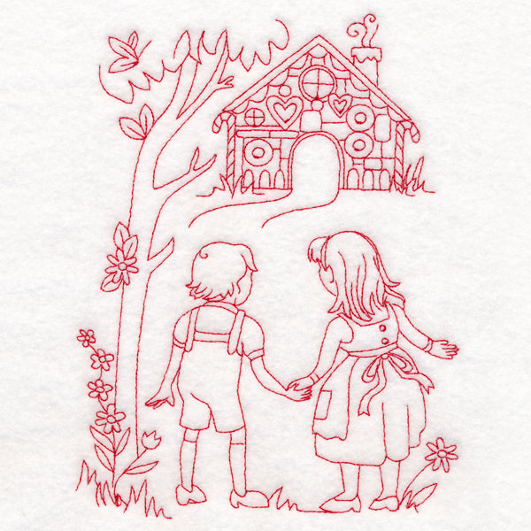 Enchanted Fairy Tale - Hansel and Gretel (Redwork)