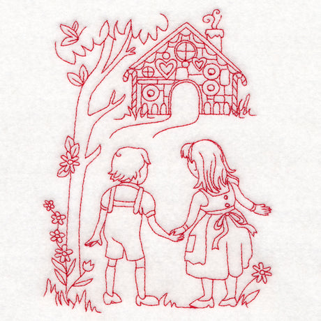 Enchanted Fairy Tale - Hansel and Gretel (Redwork)