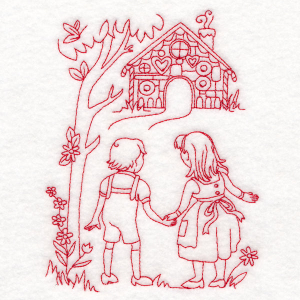 Enchanted Fairy Tale - Hansel and Gretel (Redwork)