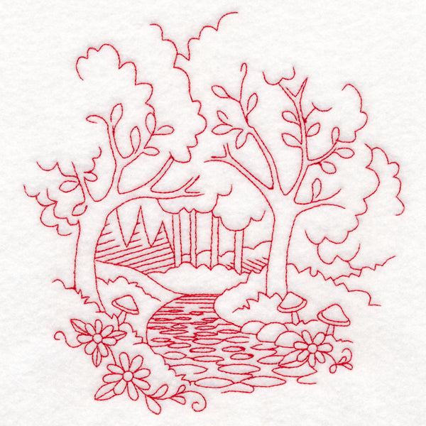 Enchanted Fairy Tale - Forest (Redwork)