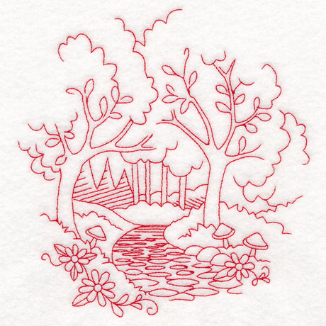 Enchanted Fairy Tale - Forest (Redwork)