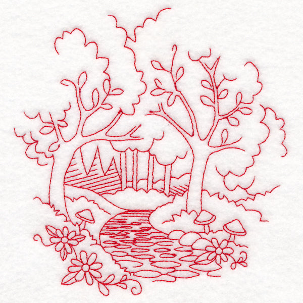 Enchanted Fairy Tale - Forest (Redwork)