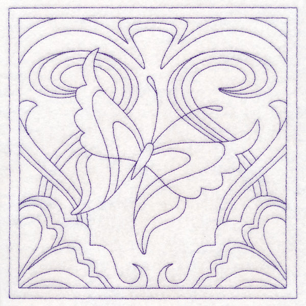 Art Nouveau Floral Quilting - Butterfly (Double Run)