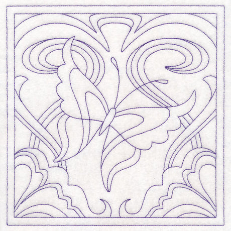 Art Nouveau Floral Quilting - Butterfly (Double Run)