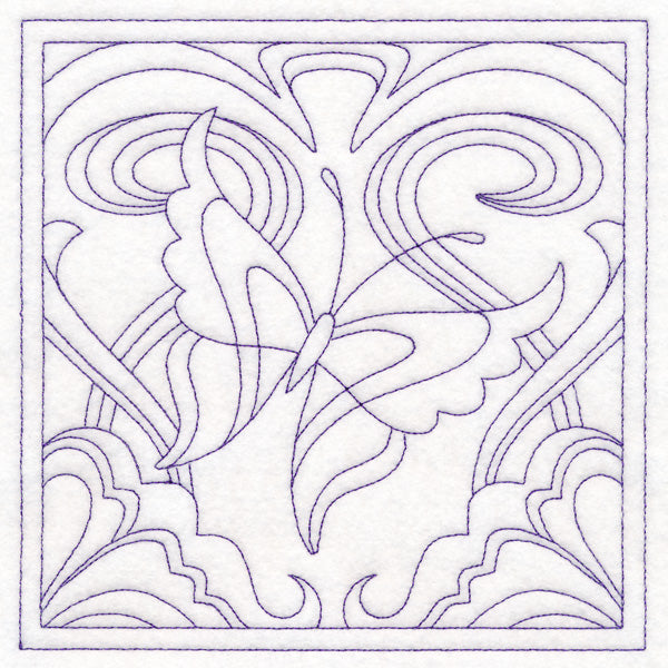 Art Nouveau Floral Quilting - Butterfly (Double Run)
