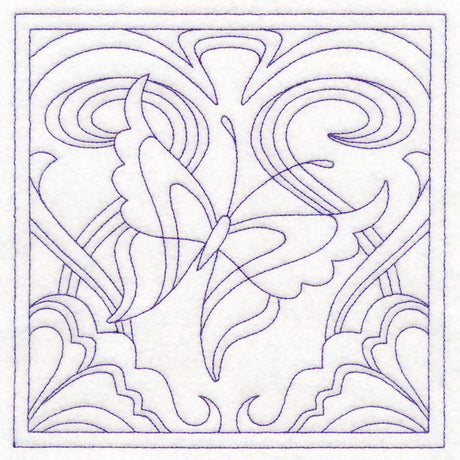 Art Nouveau Floral Quilting - Butterfly (Double Run)