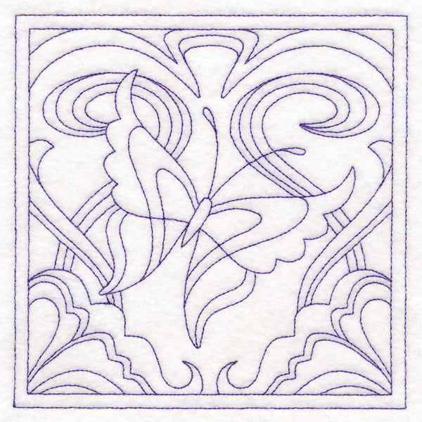 Art Nouveau Floral Quilting - Butterfly (Double Run)