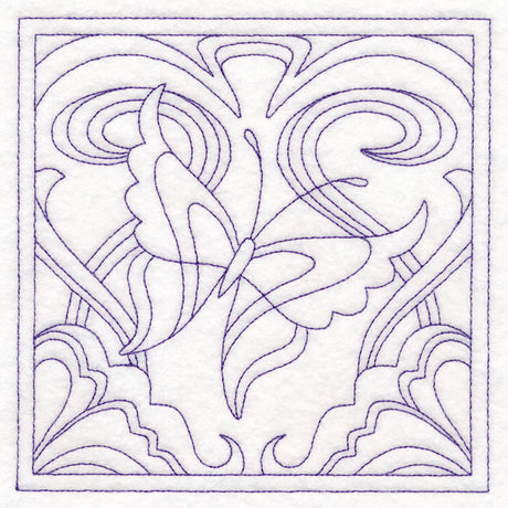 Art Nouveau Floral Quilting - Butterfly (Double Run)
