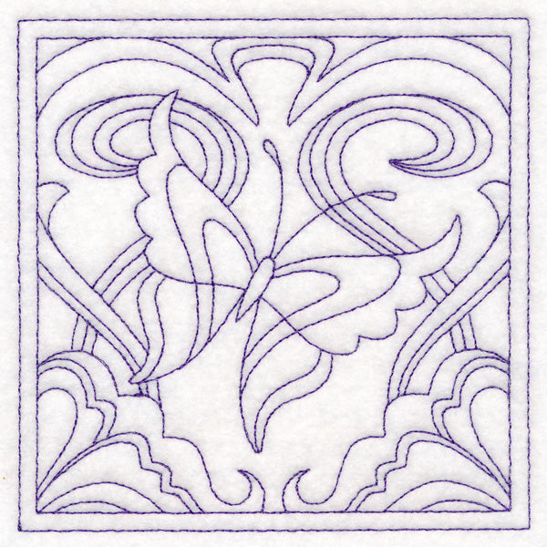 Art Nouveau Floral Quilting - Butterfly (Double Run)