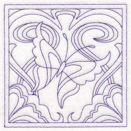 Art Nouveau Floral Quilting - Butterfly (Double Run)