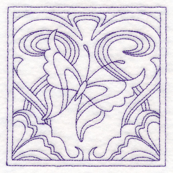 Art Nouveau Floral Quilting - Butterfly (Double Run)