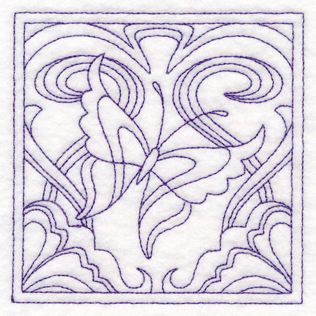 Art Nouveau Floral Quilting - Butterfly (Double Run)