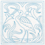 Art Nouveau Floral Quilting - Heron (Double Run)