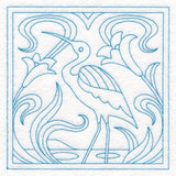 Art Nouveau Floral Quilting - Heron (Double Run)